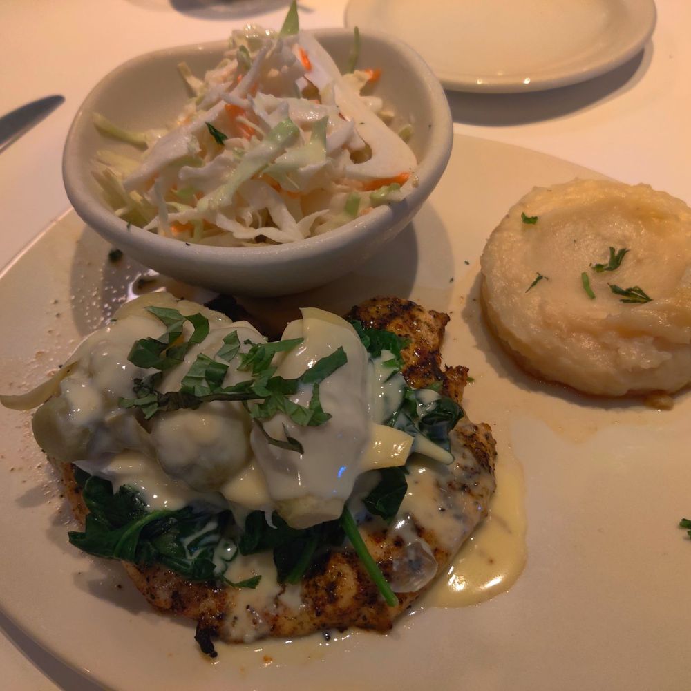 Bonefish Grill - Lily's Chicken with cole slaw and garlic mashed potatoes - Seafood Near Me - Glen Allen, Virginia
