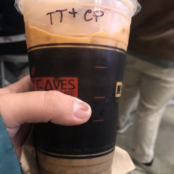 7 Leaves Cafe - Nasty stuff at the bottom of our drink we ordered a Thai tea with custard pudding :( - Coffee & Tea Near Me - Riverside, California