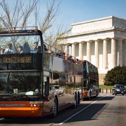DC Trails - Touring on the top of the bus, passing by Lincoln Memorial.