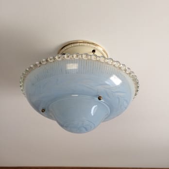 The Lamp Shop - Vintage glass semi mount in my bedroom on porcelain base. - Lighting Fixtures & Equipment Near Me - Burlington, Vermont The Lamp Shop - Vintage glass semi mount in my bedroom on porcelain base. - Lighting Fixtures & Equipment Near Me - Burlington, Vermont