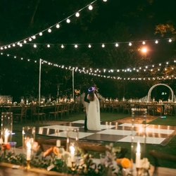Unlimited Party & Event Rentals - Garden Reception - cafe lighting