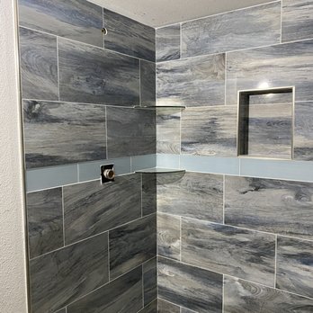 Francisco's Remodeling - a shower with gray tile - Masonry/Concrete Near Me Francisco's Remodeling - a shower with gray tile - Masonry/Concrete Near Me