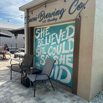 Cueni Brewing - Outside along trail ... cold beer and people watching! - Breweries Near Me - Dunedin, Florida