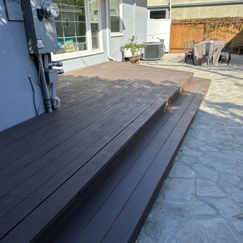 Amado Landscaping - Sanded & re stained deck. New pathways - Landscaping Near Me - Hawthorne, California
