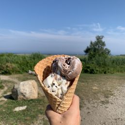 "Extreme" chocolate and chocolate chip in a fantastic waffle cone
