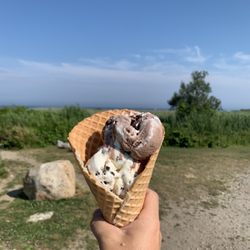 Aunt Carrie's Ice Cream - "Extreme" chocolate and chocolate chip in a fantastic waffle cone