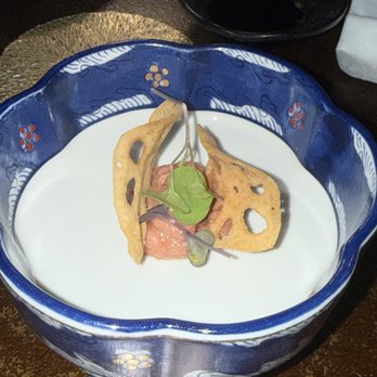 Blue Pagoda - Toro tartare with crispy lotus chip - Sushi Bars Near Me - San Jose, California Blue Pagoda - Toro tartare with crispy lotus chip - Sushi Bars Near Me - San Jose, California