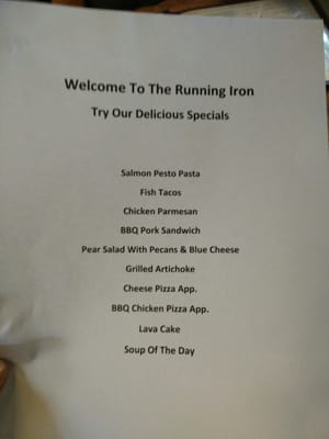 Menu photo 8 Running Iron Carmel Valley, CA