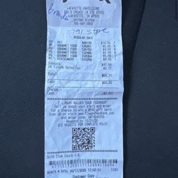 TJ Maxx - Original receipt for the small pet bed $14.99 (paid in cash)