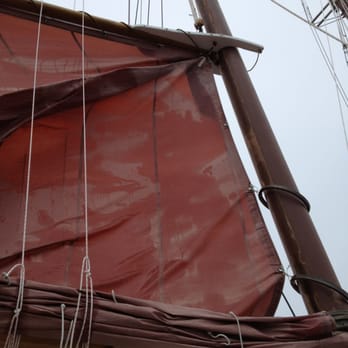 Schooner Margaret Todd - Sails going up with help from crew and volunteer passengers - Boating Near Me - Bar Harbor, Maine