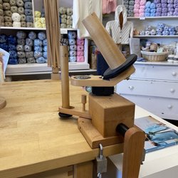 Adventures In Knitting - The in store yarn ball winder that gets lots and lots of use.