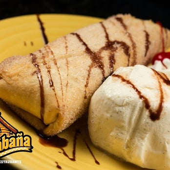 Mi Cabana - two desserts on a yellow plate - Mexican Near Me - Jacksonville, North Carolina Mi Cabana - two desserts on a yellow plate - Mexican Near Me - Jacksonville, North Carolina