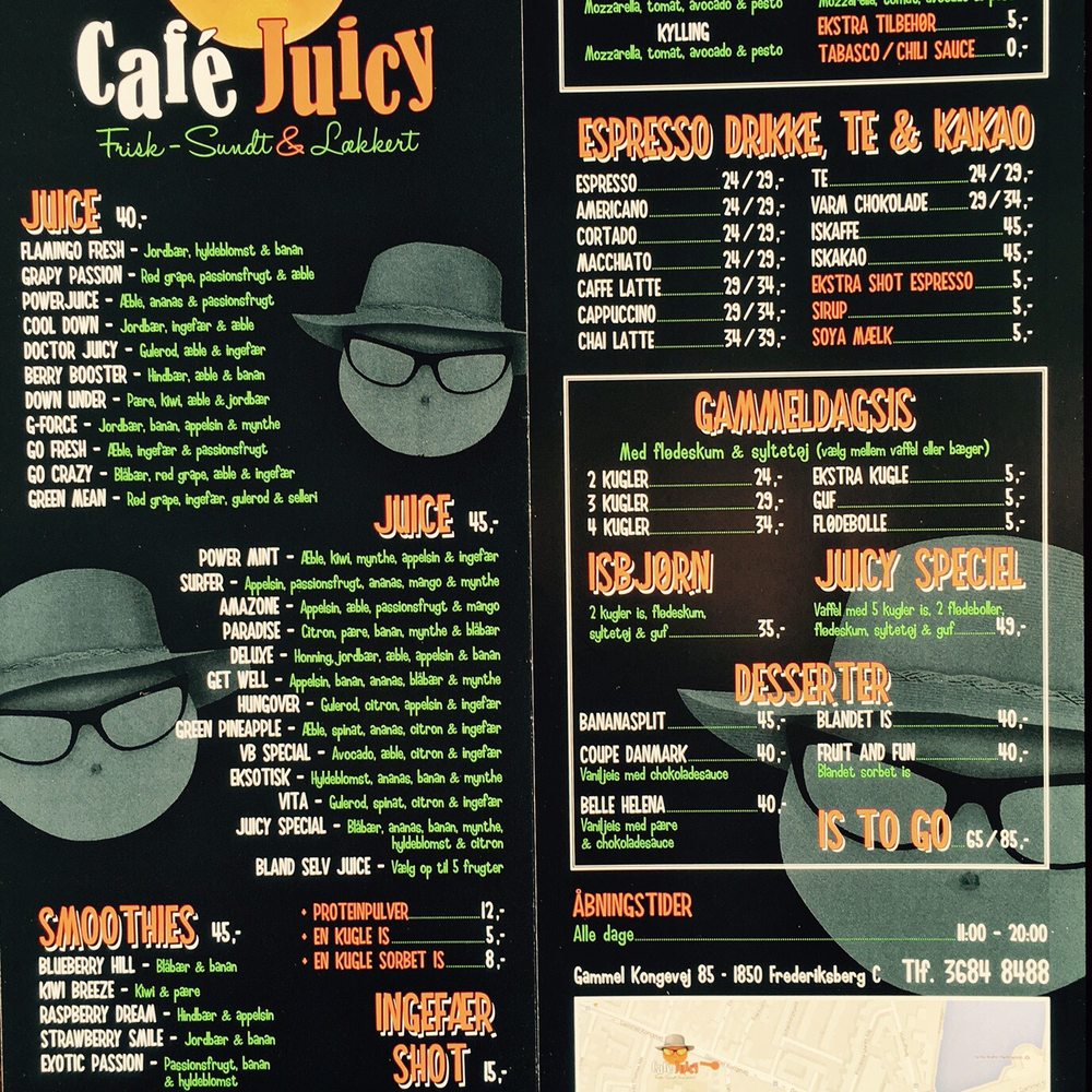 Café Juicy - Menu - Cafes Near Me - Frederiksberg, 84