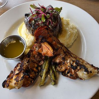 Six & Sky Rooftop Grille - My Surf & Turf Special of the day with a Filet upgrade. - Steakhouses Near Me - Roanoke, Virginia