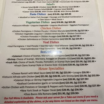 Assaggio - Menu - Italian Near Me - Mililani, Hawaii