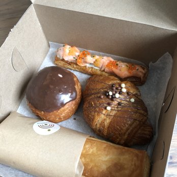 Kasama - My latest haul-Boston creme brûléed brioche, salmon-smoked trout roe danish, chocolate croissant and the chorizo danish sandwich - Filipino Near Me - Chicago, Illinois Kasama - My latest haul-Boston creme brûléed brioche, salmon-smoked trout roe danish, chocolate croissant and the chorizo danish sandwich - Filipino Near Me - Chicago, Illinois