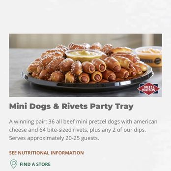 Philly Pretzel Factory - the menu for a mini dogs and fives party tray - Bakeries Near Me - Eatontown, New Jersey Philly Pretzel Factory - the menu for a mini dogs and fives party tray - Bakeries Near Me - Eatontown, New Jersey