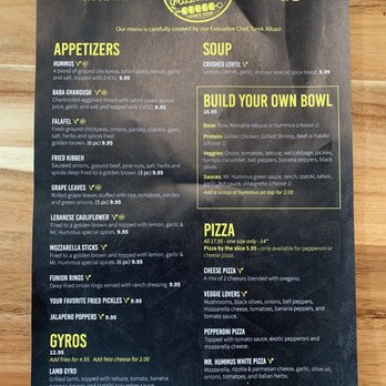 MR Hummus Grill - Menu page 1 - Pizza Near Me - New Albany, Ohio MR Hummus Grill - Menu page 1 - Pizza Near Me - New Albany, Ohio