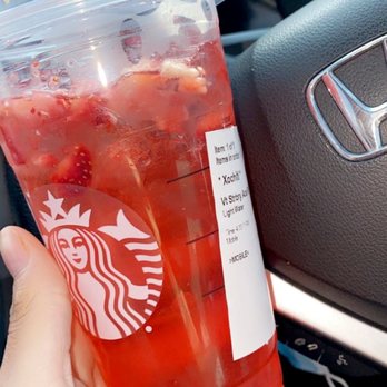 Starbucks - Strawberry Asai Refresher w/ light water. - Coffee & Tea Near Me - Hesperia, California Starbucks - Strawberry Asai Refresher w/ light water. - Coffee & Tea Near Me - Hesperia, California