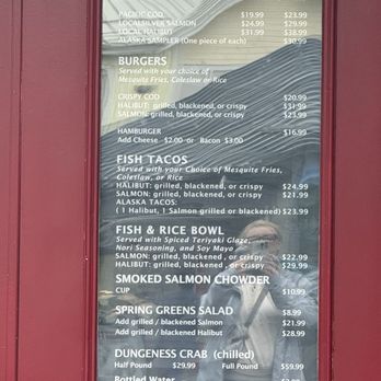 Alaska Fish House - Posted menu - Seafood Near Me - Ketchikan, Alaska
