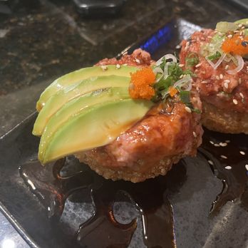 Moon Sushi Bar - Tuna on Crispy Rice - Larger than expected and very good!! Get this! - Sushi Bars Near Me - Los Angeles, California Moon Sushi Bar - Tuna on Crispy Rice - Larger than expected and very good!! Get this! - Sushi Bars Near Me - Los Angeles, California