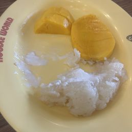 Rock hard mango sticky rice