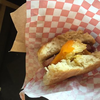 Biscuit Bitch - Spam, egg, and cheese on a homemade biscuit - Breakfast & Brunch Near Me - Seattle, Washington Biscuit Bitch - Spam, egg, and cheese on a homemade biscuit - Breakfast & Brunch Near Me - Seattle, Washington