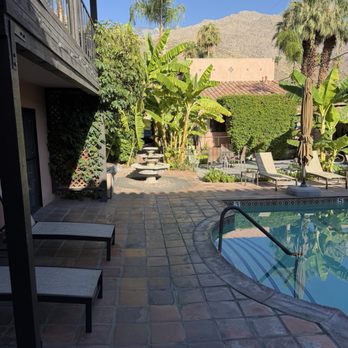 Hotel California - Pool area with lots of shade if desired.. - Hotels Near Me - Palm Springs, California Hotel California - Pool area with lots of shade if desired.. - Hotels Near Me - Palm Springs, California