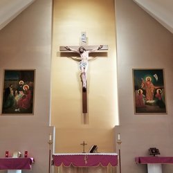 Saint Joseph Maronite Catholic - Our beautiful, newly installed Crucifix. It takes your breath away when you enter the church!