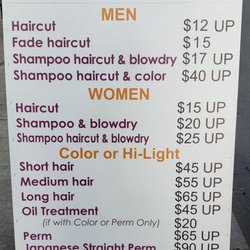 Tina Hair Studio - Price list