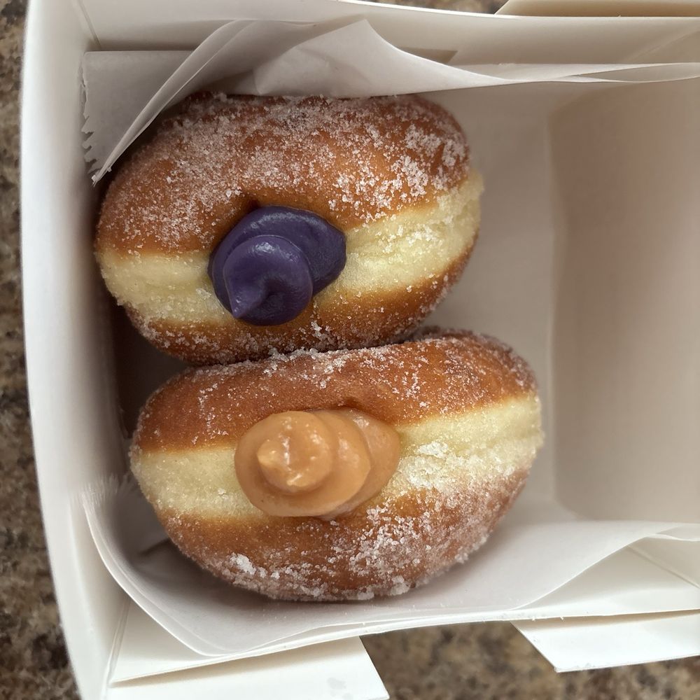 Ube sugar rolled and guava sugar rolled Ube sugar rolled and guava sugar rolled