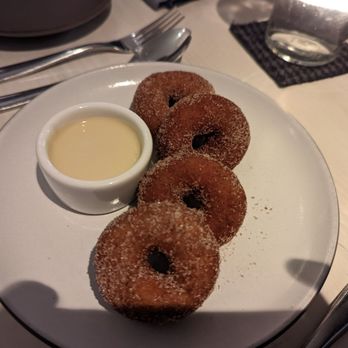 The Morris - Buckwheat doughnuts . whiskey crème anglaise - $11 - New American Near Me - San Francisco, California The Morris - Buckwheat doughnuts . whiskey crème anglaise - $11 - New American Near Me - San Francisco, California