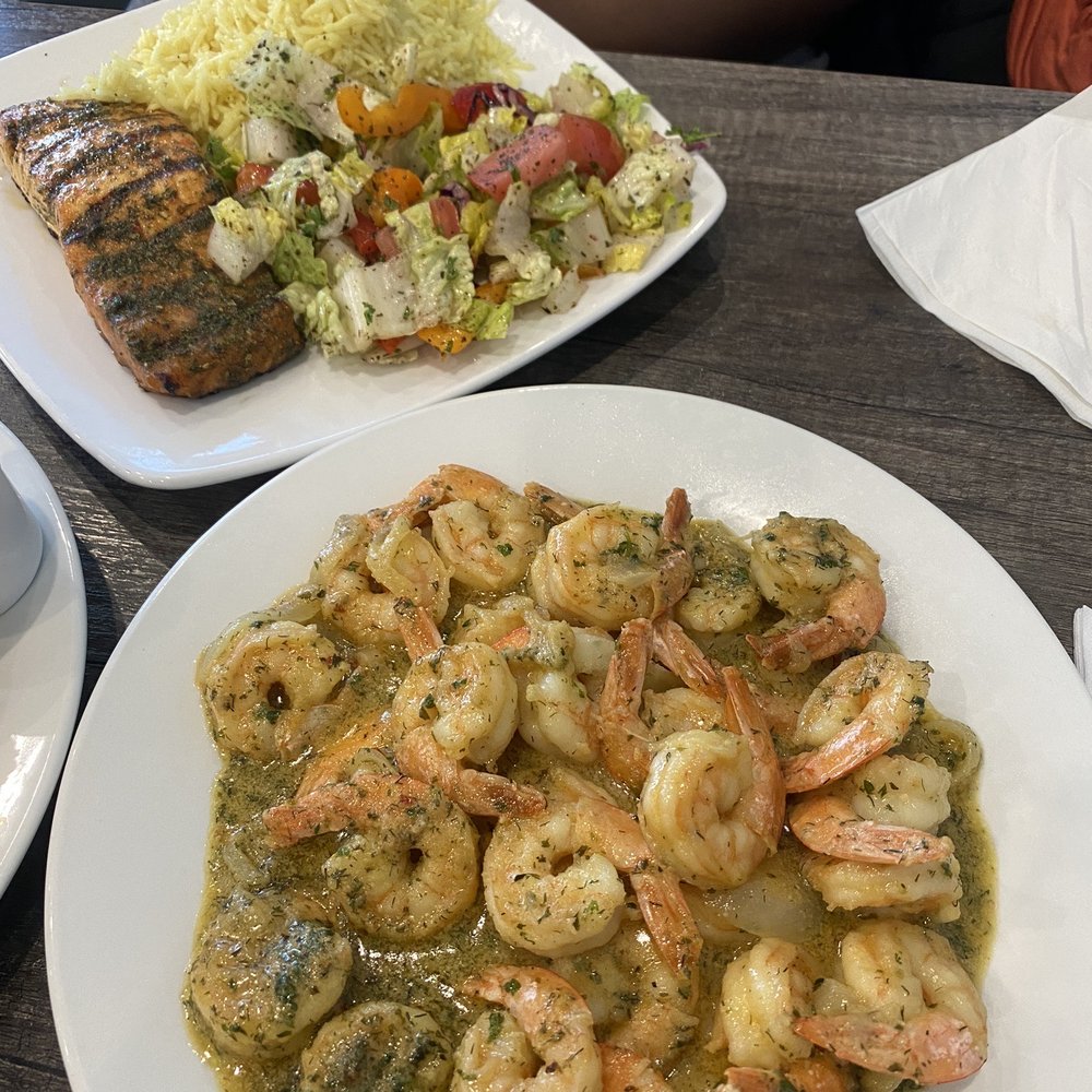Mermaid's Seafood Restaurant - Garlic and butter shrimp/grilled salmon with rice and salad - Seafood Near Me - Ottawa, Ontario Mermaid's Seafood Restaurant - Garlic and butter shrimp/grilled salmon with rice and salad - Seafood Near Me - Ottawa, Ontario