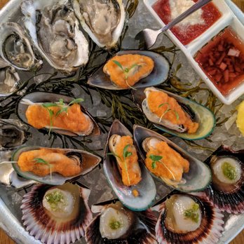 Roe Seafood - Oyster, clam, scallop platter. Amazing flavor and texture. - Seafood Near Me - Long Beach, California Roe Seafood - Oyster, clam, scallop platter. Amazing flavor and texture. - Seafood Near Me - Long Beach, California