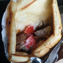 Halifax donair - looks like a lot pita but there was a ton of filling deep down Halifax donair - looks like a lot pita but there was a ton of filling deep down