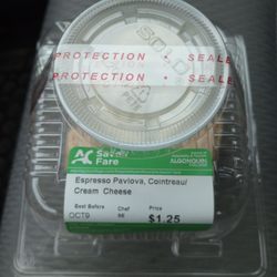 Pavlova dessert $1.25 (it's a miniature single serving size).