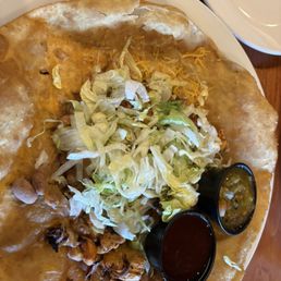 Fry bread taco with chicken