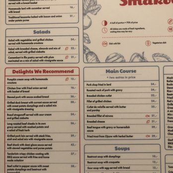 Smakołyki - First half of food menu - Polish Near Me - Kraków, Massachusetts