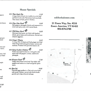Sukho Thai - Front of menu. - Thai Near Me - Essex, Vermont Sukho Thai - Front of menu. - Thai Near Me - Essex, Vermont