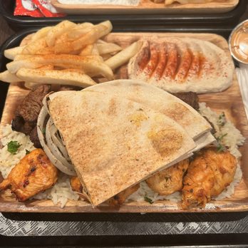 Pita Paradise - Three kabob plate - Mediterranean Near Me - La Mirada, California Pita Paradise - Three kabob plate - Mediterranean Near Me - La Mirada, California