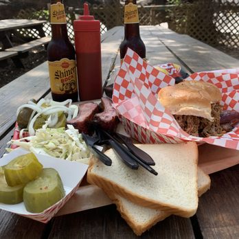 Two Bros BBQ Market - 1/2 lb pork ribs and the sandwich... nomnom. - Barbeque Near Me - San Antonio, Texas Two Bros BBQ Market - 1/2 lb pork ribs and the sandwich... nomnom. - Barbeque Near Me - San Antonio, Texas