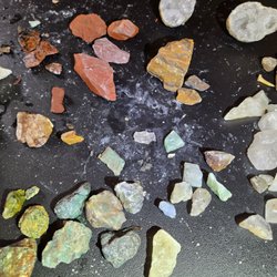 Huck's Lost Mine - Some of the gems and fossils I got.