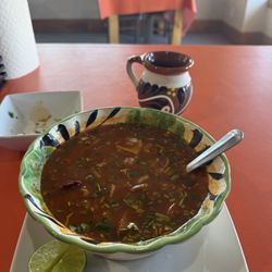 El Jacal Mexican Restaurant - Tasty Menudo. Homemade corn tortillas that are delicious.