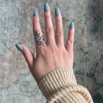 Brenda Blakemore Manicurist - Matte blue nails - Nail Salons Near Me - Murrieta, California