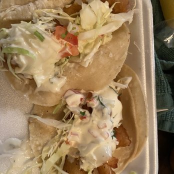 Senor Baja - Shrimp and fish tacos. Well done. Extra Sauce. - Mexican Near Me - Rancho Cucamonga, California