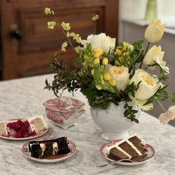 Cake and flowers.  Is there anything else?