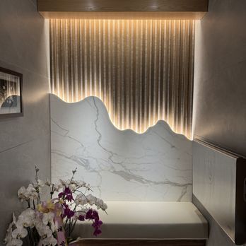 Kunjip Tofu - Check out the layering of finish materials! And the fold-down changing table in this lounge leading to the restrooms! - Korean Near Me - Mountain View, California