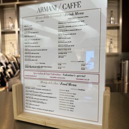 Menu as of February 2025 Menu as of February 2025