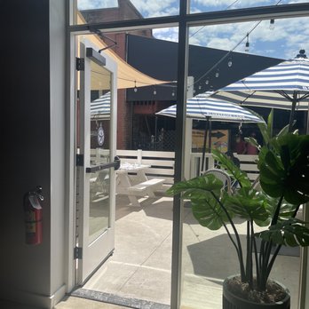 Bluestone Lane - View from inside looking out. - Coffee & Tea Near Me - Orange, California