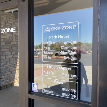 Sky Zone Trampoline Park - Exterior with hours of operation - Kids Activities Near Me - Chandler, Arizona Sky Zone Trampoline Park - Exterior with hours of operation - Kids Activities Near Me - Chandler, Arizona